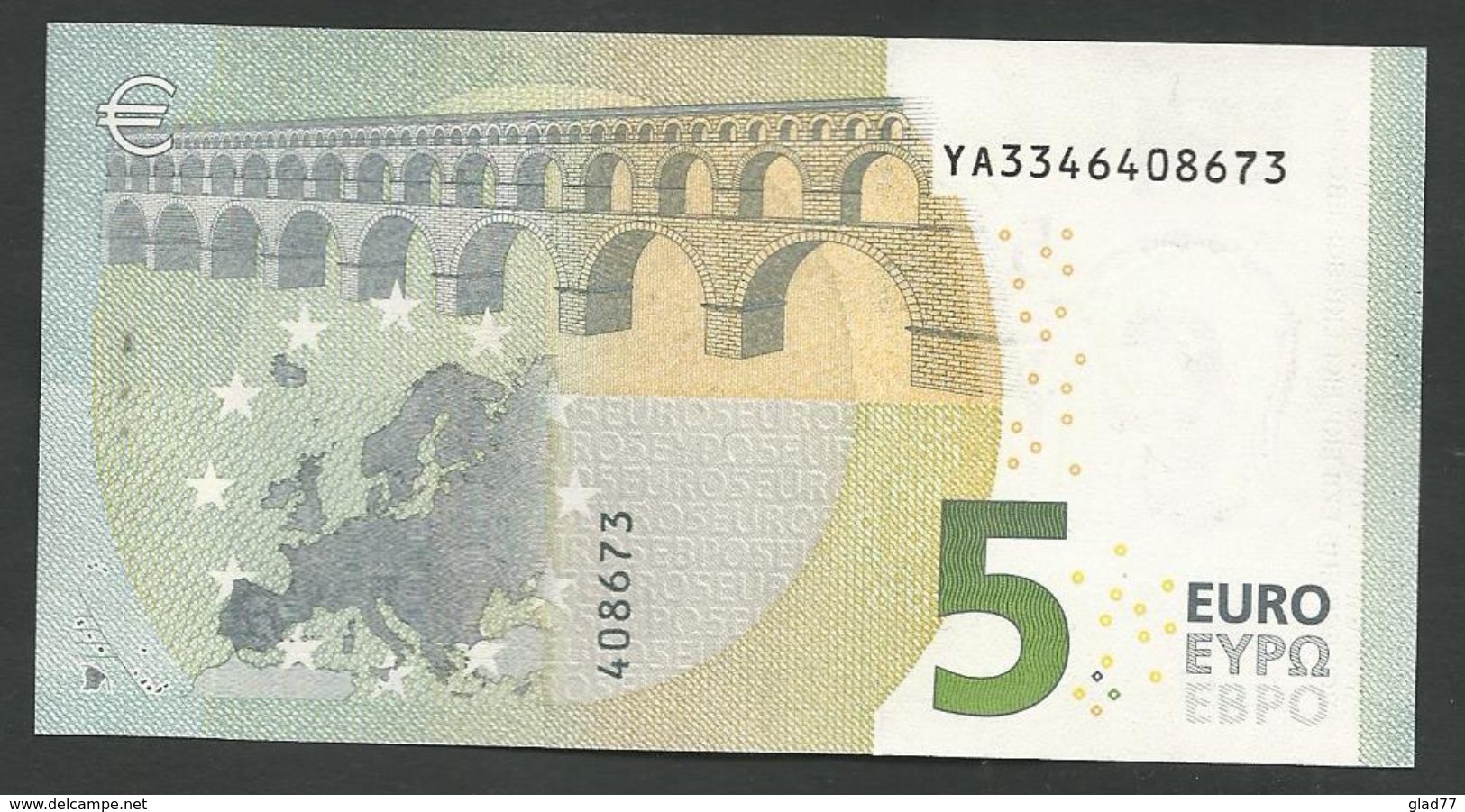 Greece Rare Printer Y004D6 !! "Y" 5 EURO GEM UNC! Draghi Signature! - 5 Euro