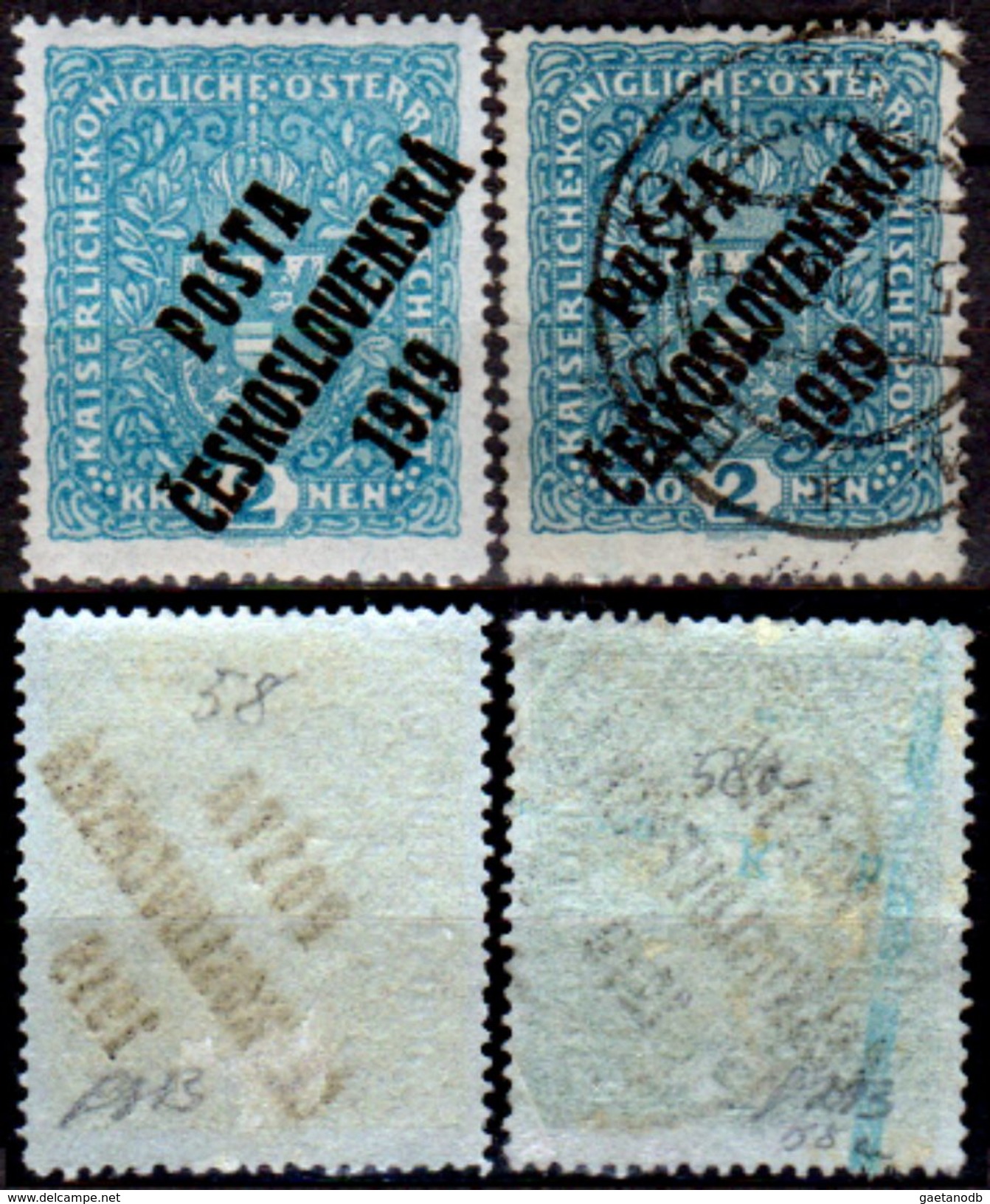 25) Cecoslovacchia 1919 - Y&T N. 58, 58a (+/o) LH/Used - Senza Difetti Occulti.) - Nuovi