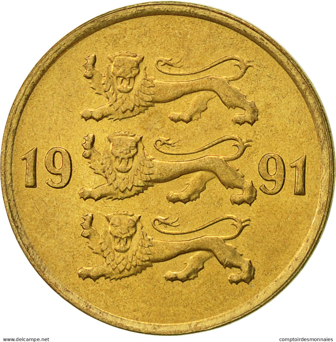 Monnaie, Estonia, 10 Senti, 1991, No Mint, SUP, Aluminum-Bronze, KM:22 - Estonie