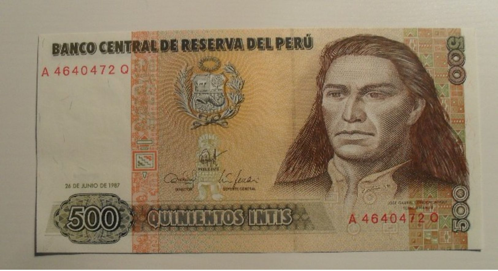 1987 - Pérou - Peru - 500 INTIS, 26 De Junio De 1987, A 46404720 - Pérou