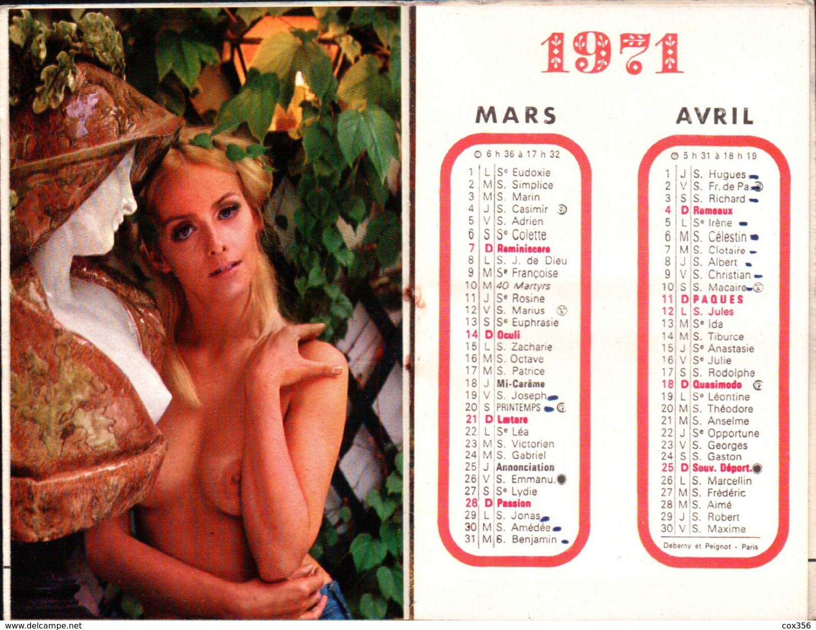 CALENDRIERS 1971 NUS PIN UP , Distribuer Par S.A.T. 76 LE HAVRE - Small : 1971-80