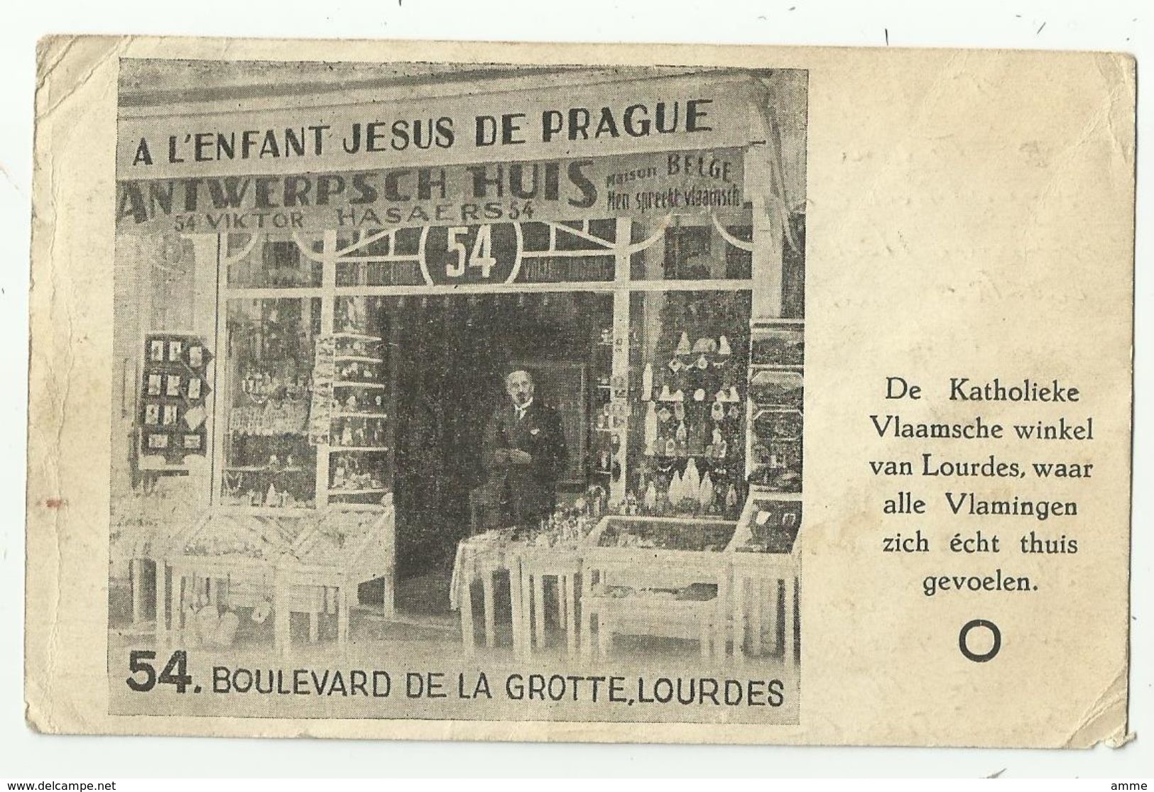 Lourdes   *  A L'Enfant Jesus De Prague (54, Boulevard De La Grotte)  Antwerpsch Huis, De Katholieke Vlaamsche Winkel - Lourdes