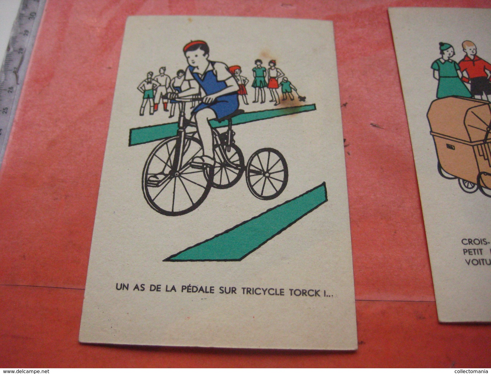 5 Cpa Voitures TORCK Anno 1932 Nrs 1,  4 , 6 , 9 Et 10 Litho, Tricycle, Balançoire, Pupitre, Tableau ECOLE  Enfants - Jeux Et Jouets
