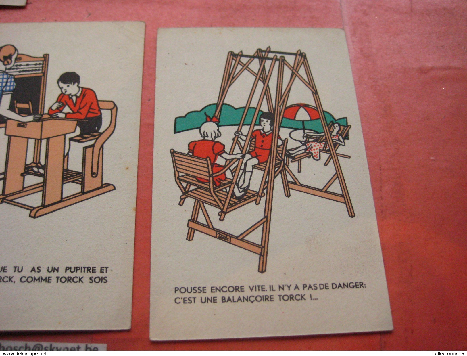 5 Cpa Voitures TORCK Anno 1932 Nrs 1,  4 , 6 , 9 Et 10 Litho, Tricycle, Balançoire, Pupitre, Tableau ECOLE  Enfants - Jeux Et Jouets