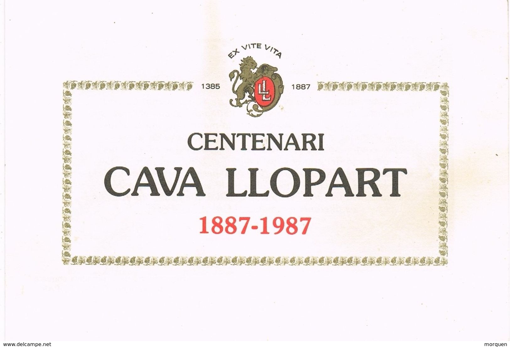 26769. Propaganda Triptico Centenari CAVAS LLOPART ( Subirats) Barcelona 1987. Garantia Calidad - Publicidad
