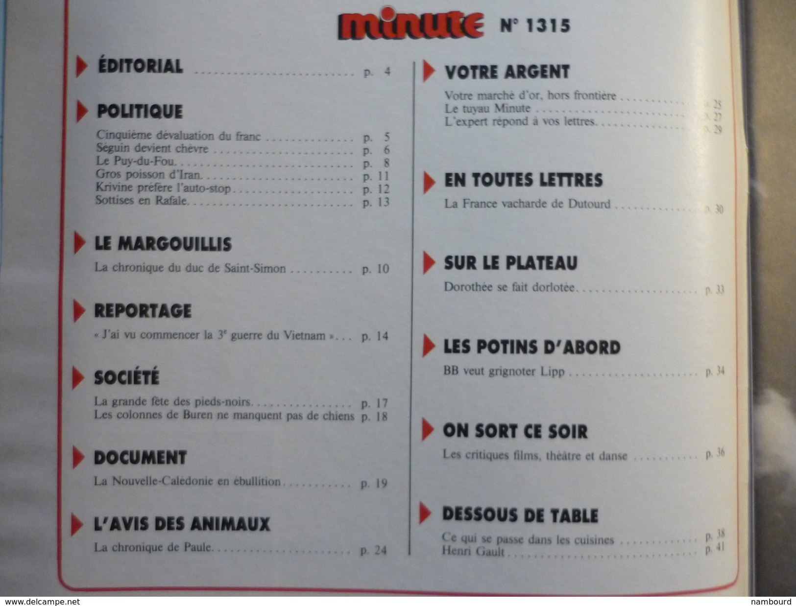 Minute N°1315  Du 18 Juin Au 24 Juin 1987 Balladur : Le Fiasco / Nouméa : Les Casseurs Du"Caillou" - Politique