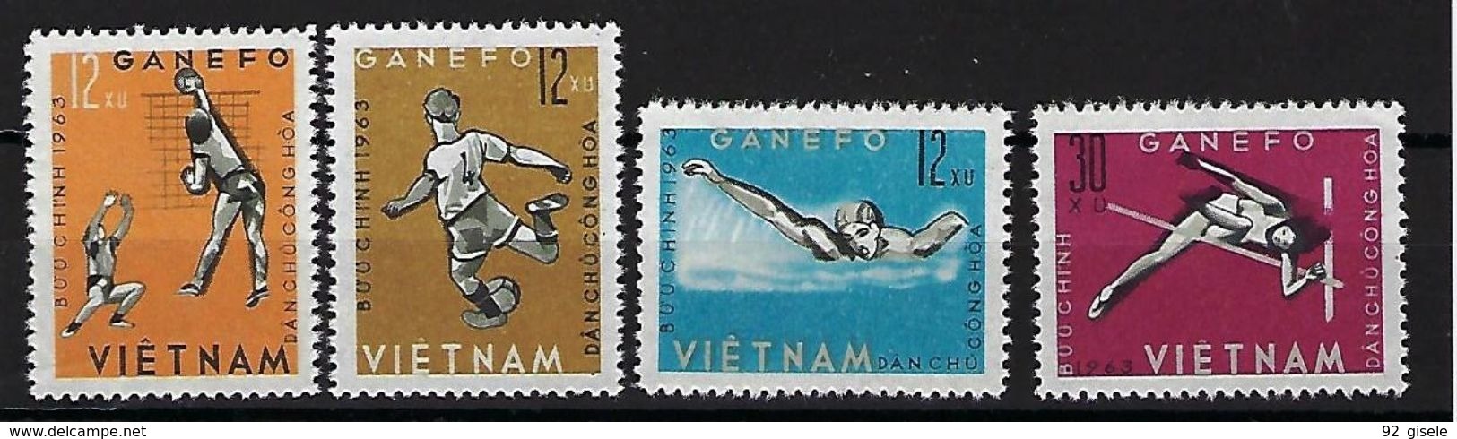 Viet-Nord YT 345 à 348 " Jeux Sportifs " 1963 Neuf** - Vietnam