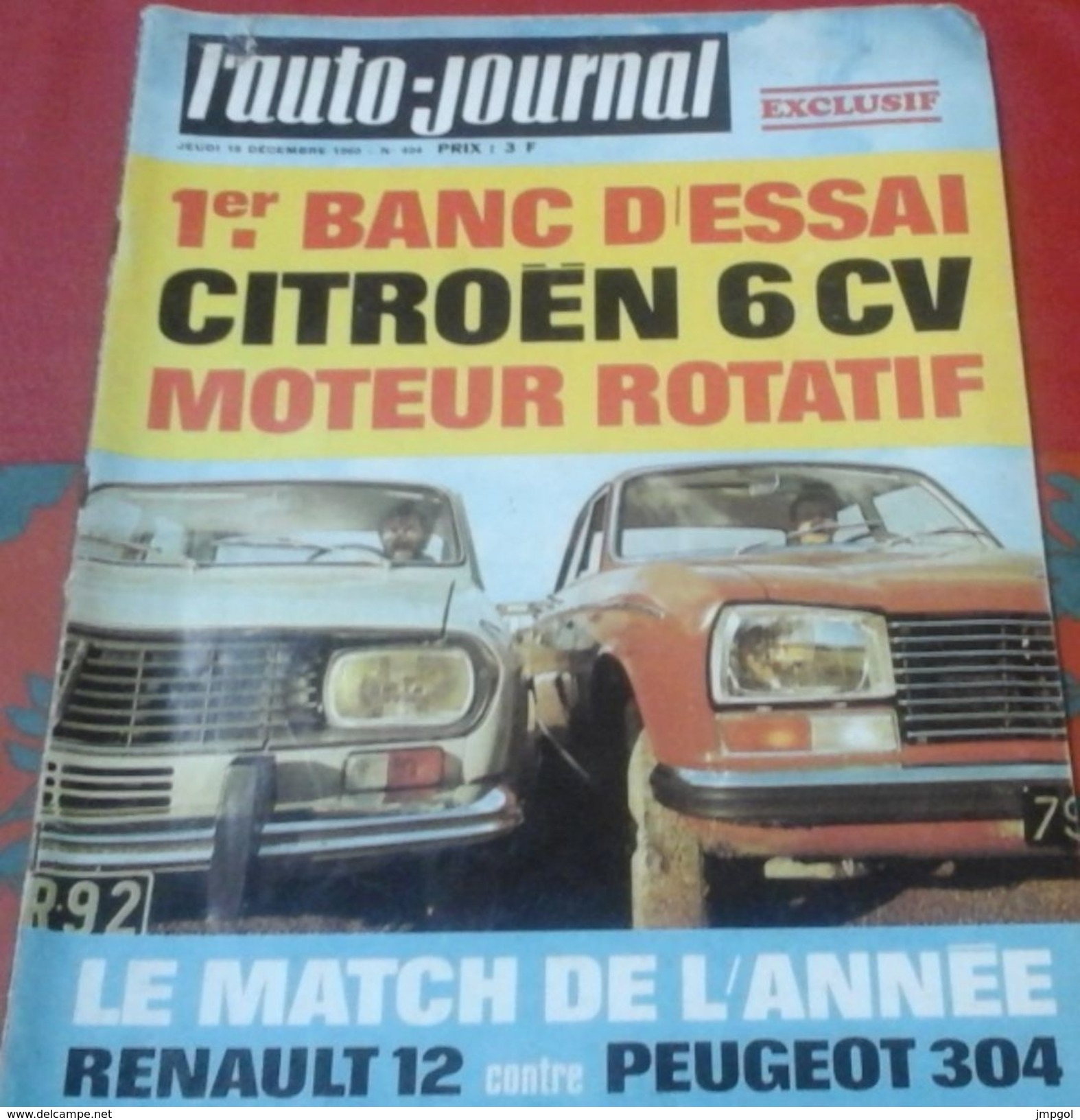 L'Auto Journal N°494 18 Décembre 1969 Cascadeur Jean SUNNY, Essai Citroën M35  BMW 2800, Moto Essai Honda 750 - Auto/Motor