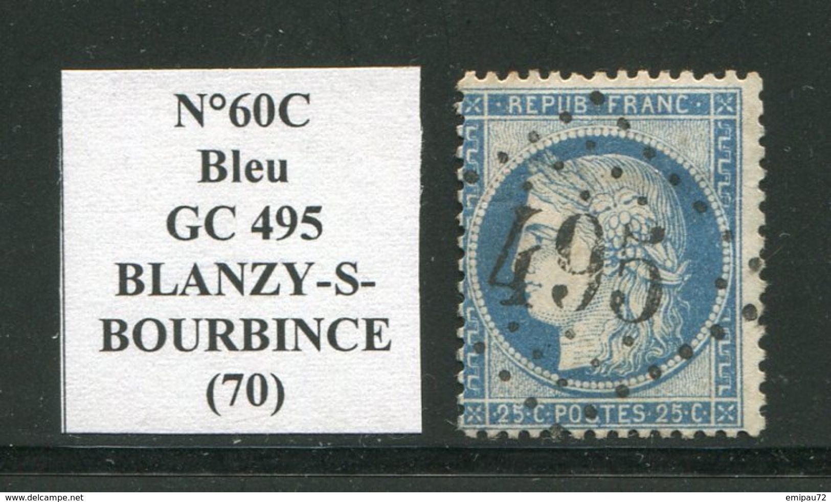 FRANCE- Y&T N°60C- GC 495 (BLANZY SUR BOURBINCE 70) - Altri & Non Classificati