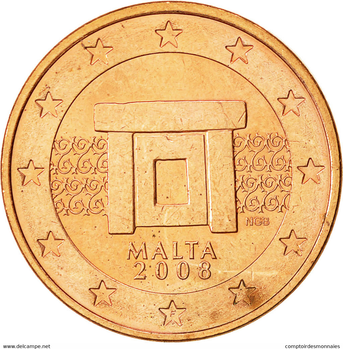 Monnaie, Malte, 5 Euro Cent, 2008, Paris, SUP, Copper Plated Steel, KM:127 - Malte