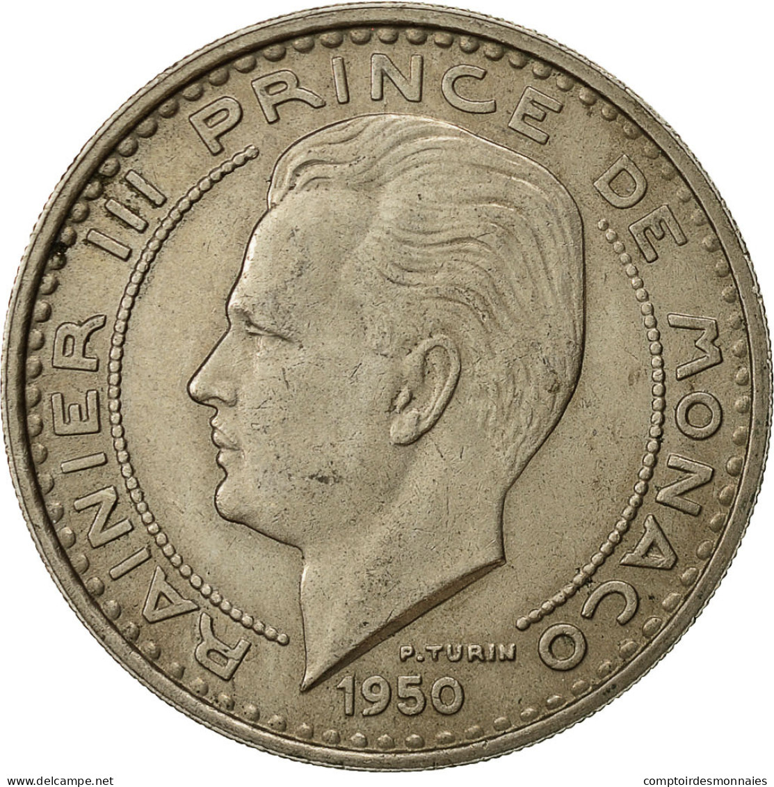 Monnaie, Monaco, Rainier III, 100 Francs, Cent, 1950, TTB+, Copper-nickel - 1949-1956 Oude Frank