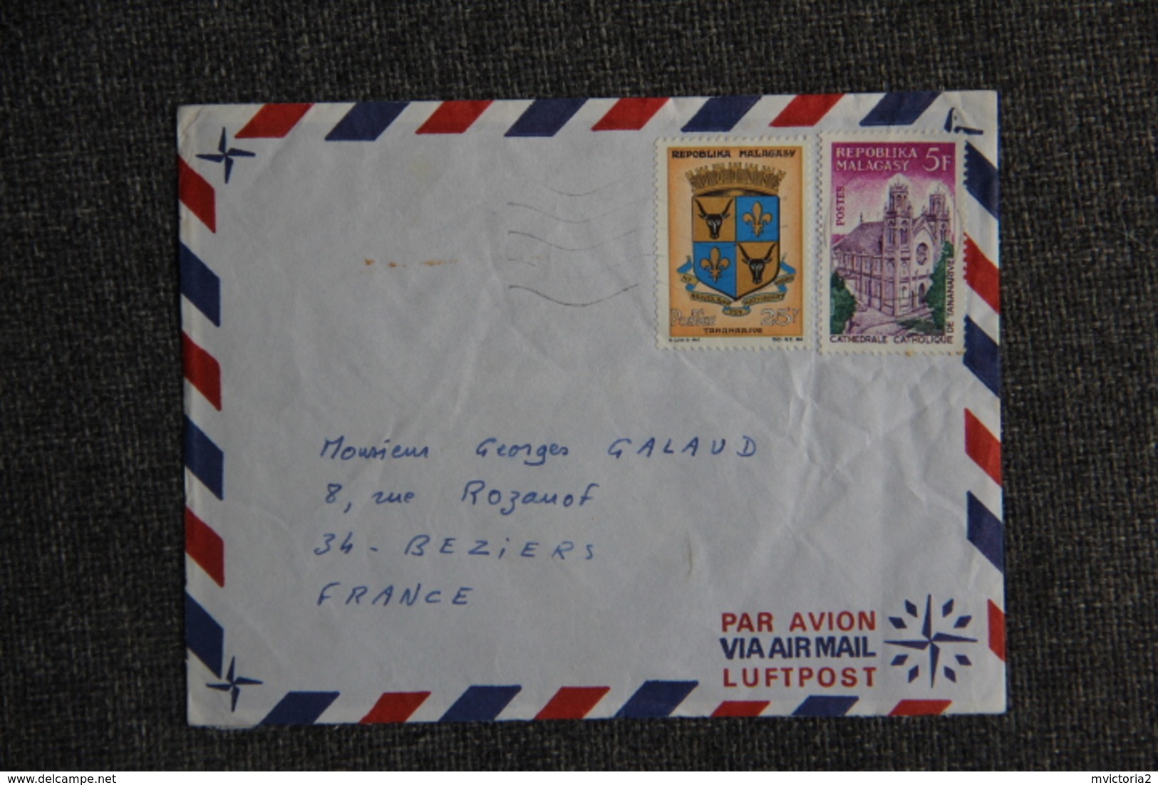 Lettre De MADAGASCAR ( TAMATAVE)  Vers FRANCE (34 - CERS) - Madagaskar (1960-...)