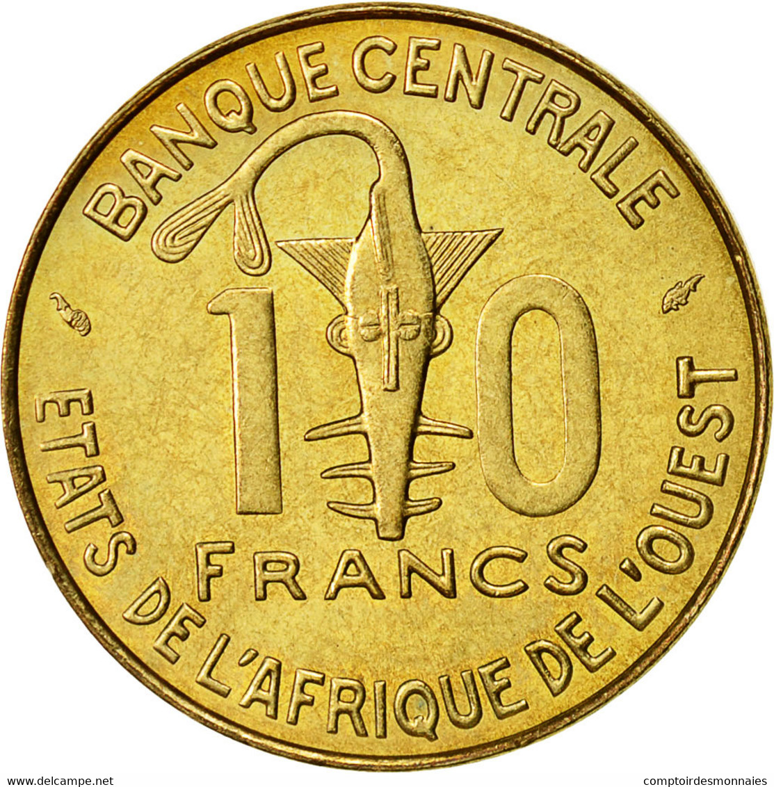 Monnaie, West African States, 10 Francs, 1976, SUP, Aluminum-Nickel-Bronze - Costa De Marfil