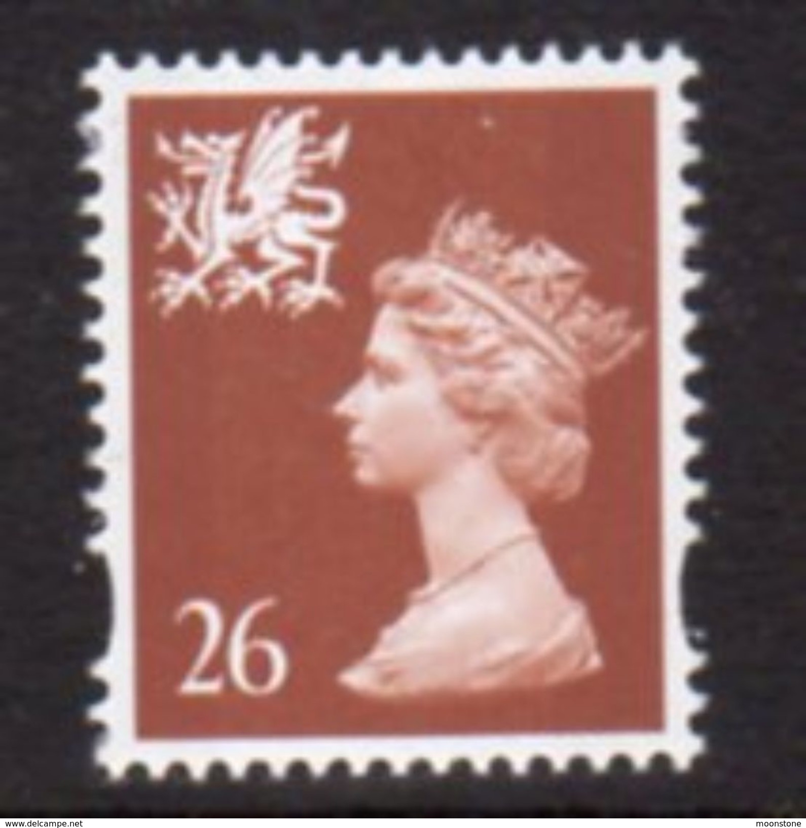 GB Wales 1997-8 26 (no 'p') P.15x14 Elliptical Questa Printing Regional Machin, MNH, SG W80 - Wales