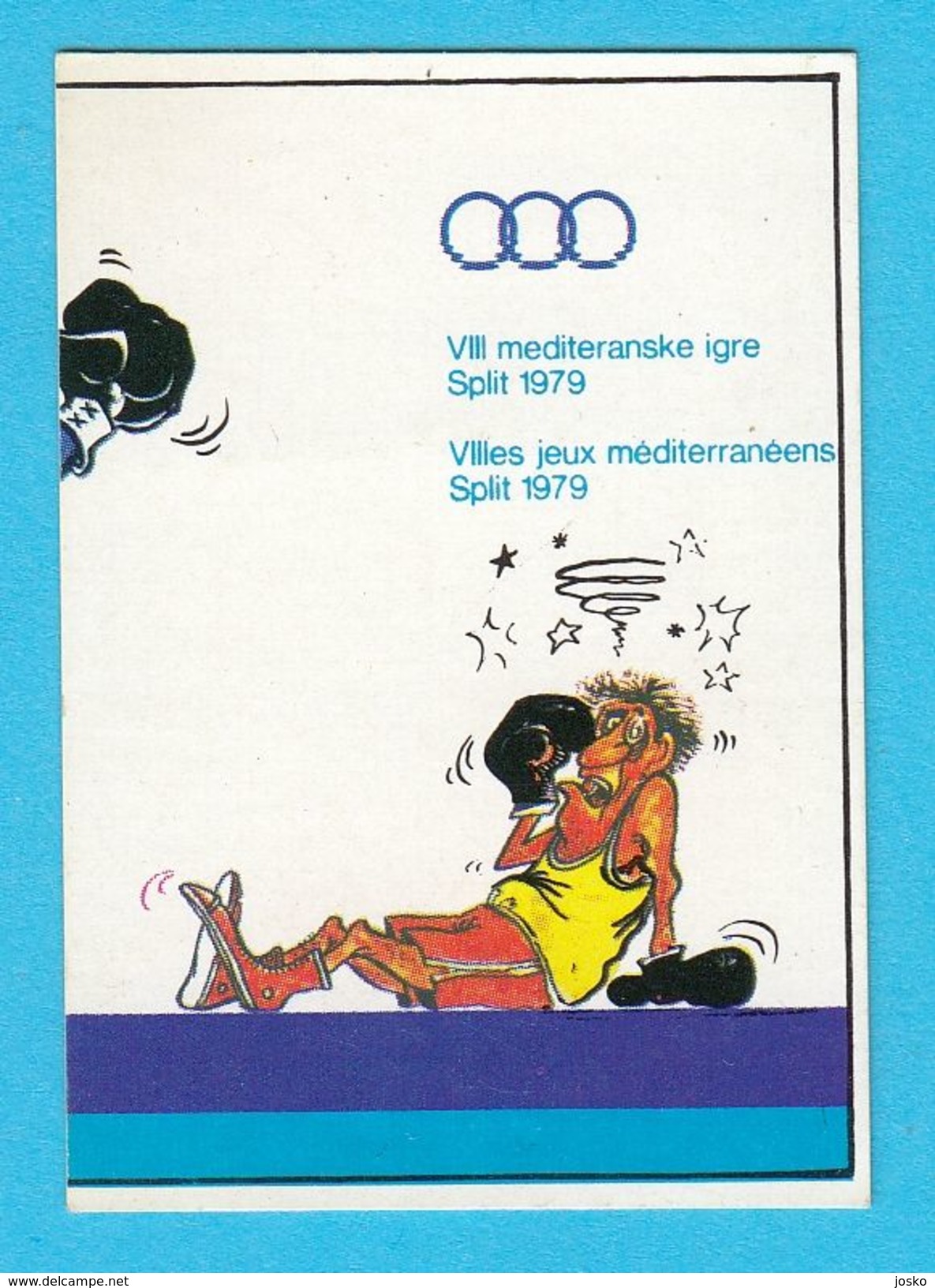 BOXING - Mediterranean Games 1979. MINT STICKER Boxe Boxeo Boxen Pugilato Jeux Mediterraneens Giochi Del Mediterraneo - Trading-Karten