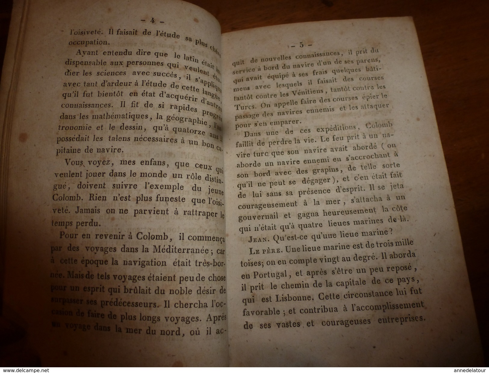 1843 La DECOUVERTE de l'AMERIQUE trad. de l'allemand DE CAMPE par P. C. GERARD (408 p. dont 3 gravures) couverture cuir