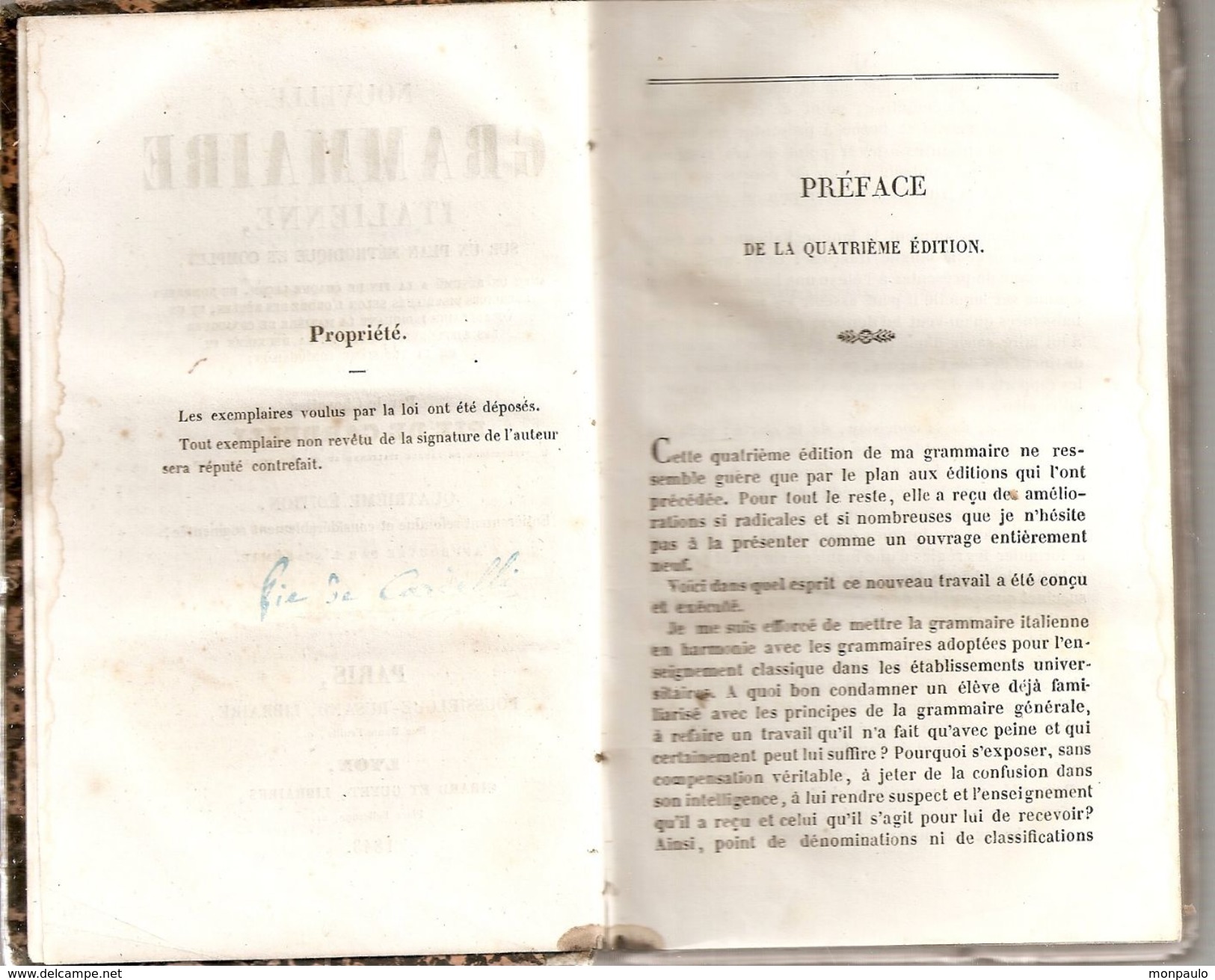 Livres Anciens. Italien. Nouvelle Grammaire Italienne. Pie De Cardelli - Libri Antichi