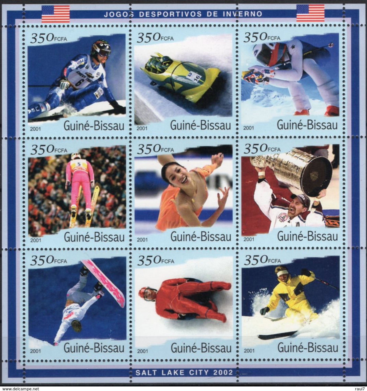 GUINÉ BISSAU 2001 - J.O Hiver Salt Lake, Sports Divers - 9 Val Neufs // Mnh - Hiver 2002: Salt Lake City