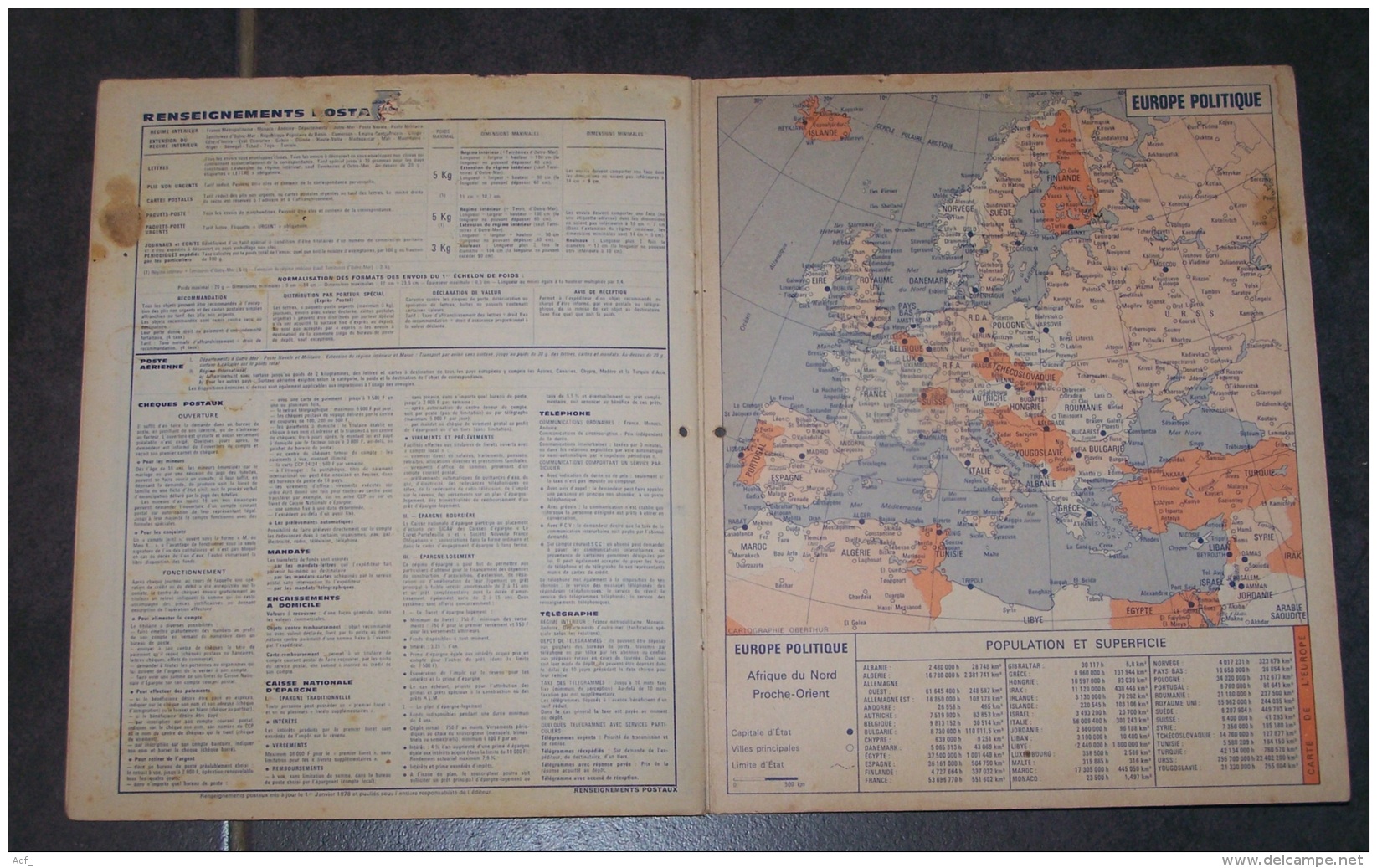 1979 ALMANACH CALENDRIER DES P.T.T, PTT, POSTE, OBERTHUR, MARNE 51