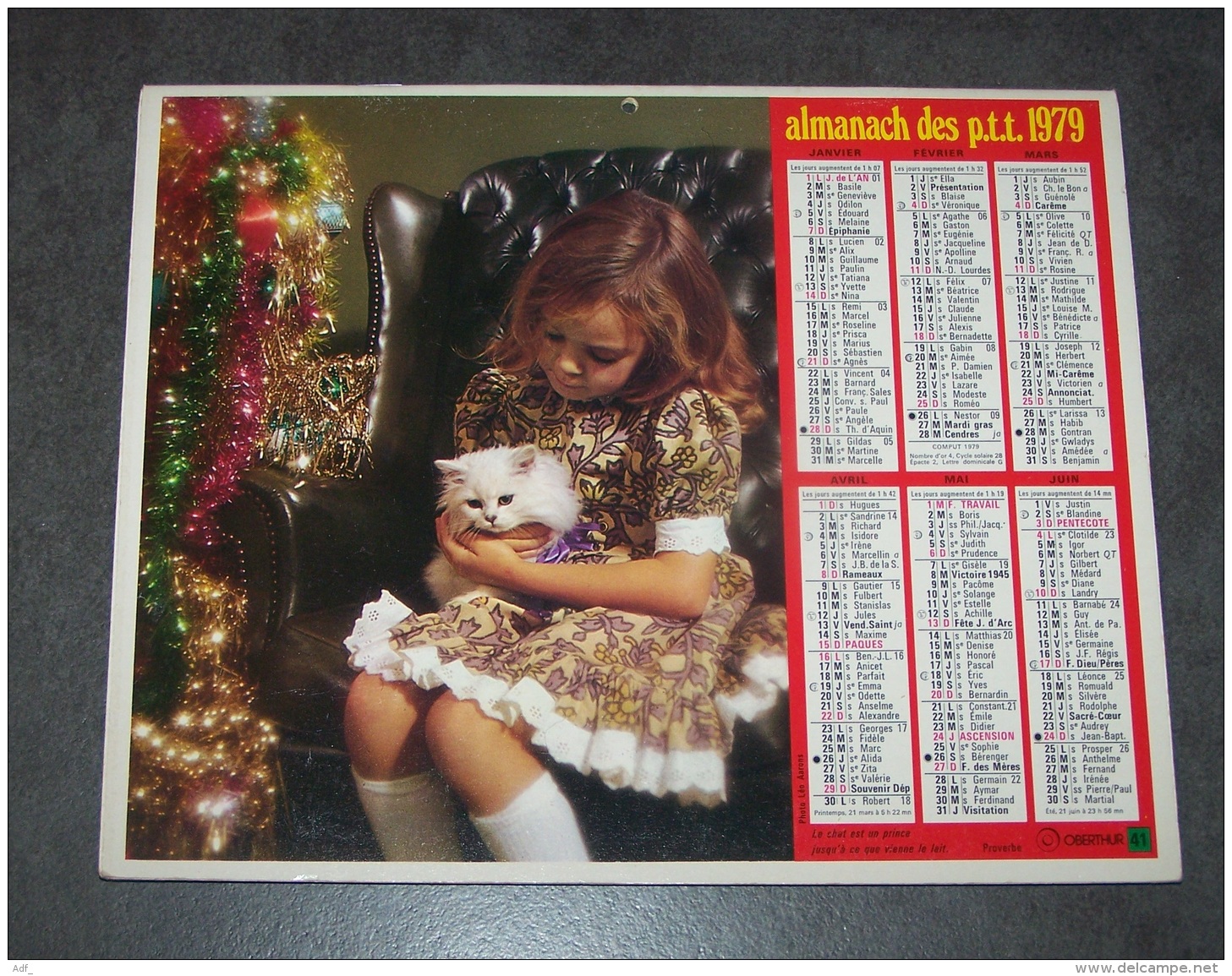 1979 ALMANACH CALENDRIER DES P.T.T, PTT, POSTE, OBERTHUR, ARDENNES 08 - Grand Format : 1971-80