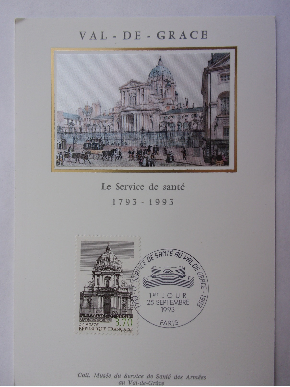 FRANCE CARTE MAXIMUM 1993 YVERT 2830 VAL DE GRÁSE - 1990-1999