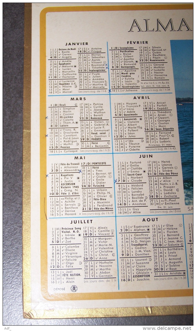 1970 ALMANACH CALENDRIER DES P.T.T, PTT, POSTE, OBERTHUR, ST SAINT SERVAN - Big : 1961-70