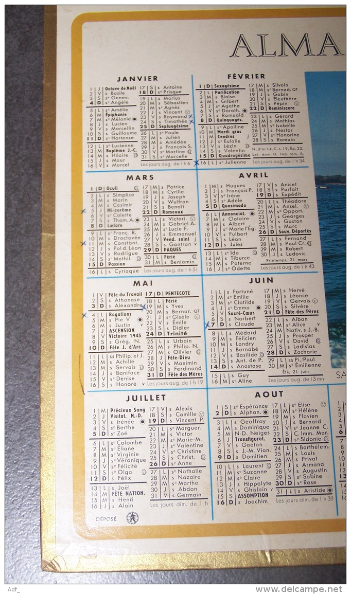 1970 ALMANACH CALENDRIER DES P.T.T, PTT, POSTE, OBERTHUR, ST SAINT SERVAN - Grand Format : 1961-70