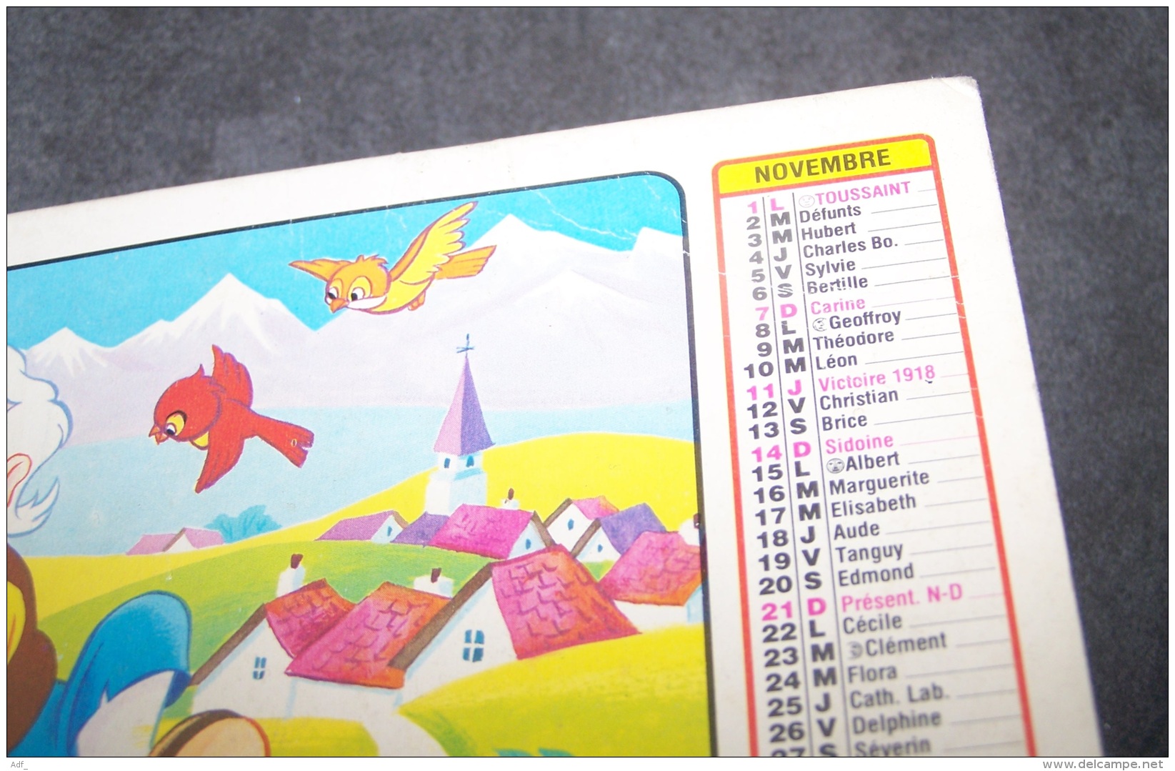 1982 ALMANACH CALENDRIER DES P.T.T, PTT, POSTE, WALT DISNEY PRODUCTIONS, PINOCCHIO, LAVIGNE, ARDENNES 08 - Groot Formaat: 1981-90