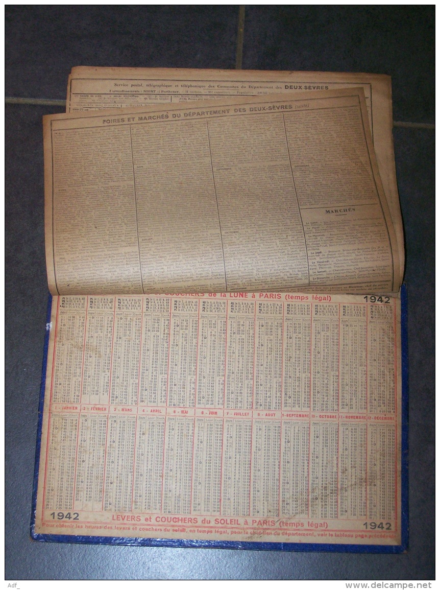 1942 ALMANACH CALENDRIER DES P.T.T, PTT, POSTES ET DES TELEGRAPHES, LE MOULIN A EAU, DEUX SEVRES 79