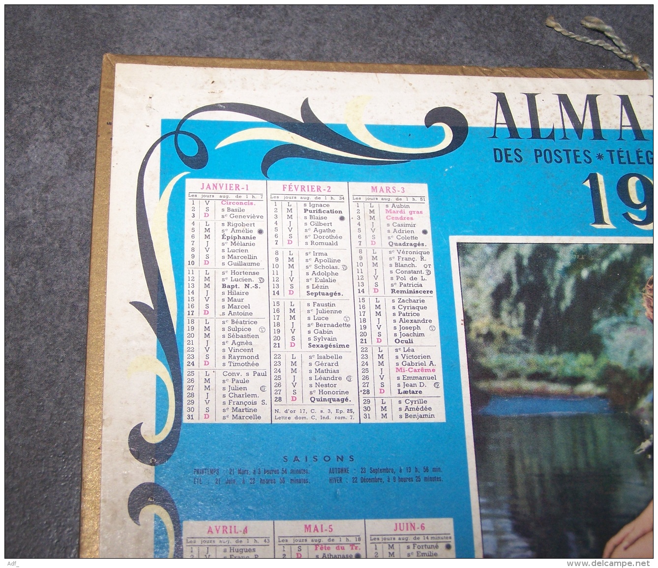 1954 ALMANACH CALENDRIER DES P.T.T, PTT, POSTE, OLLER - Grand Format : 1941-60