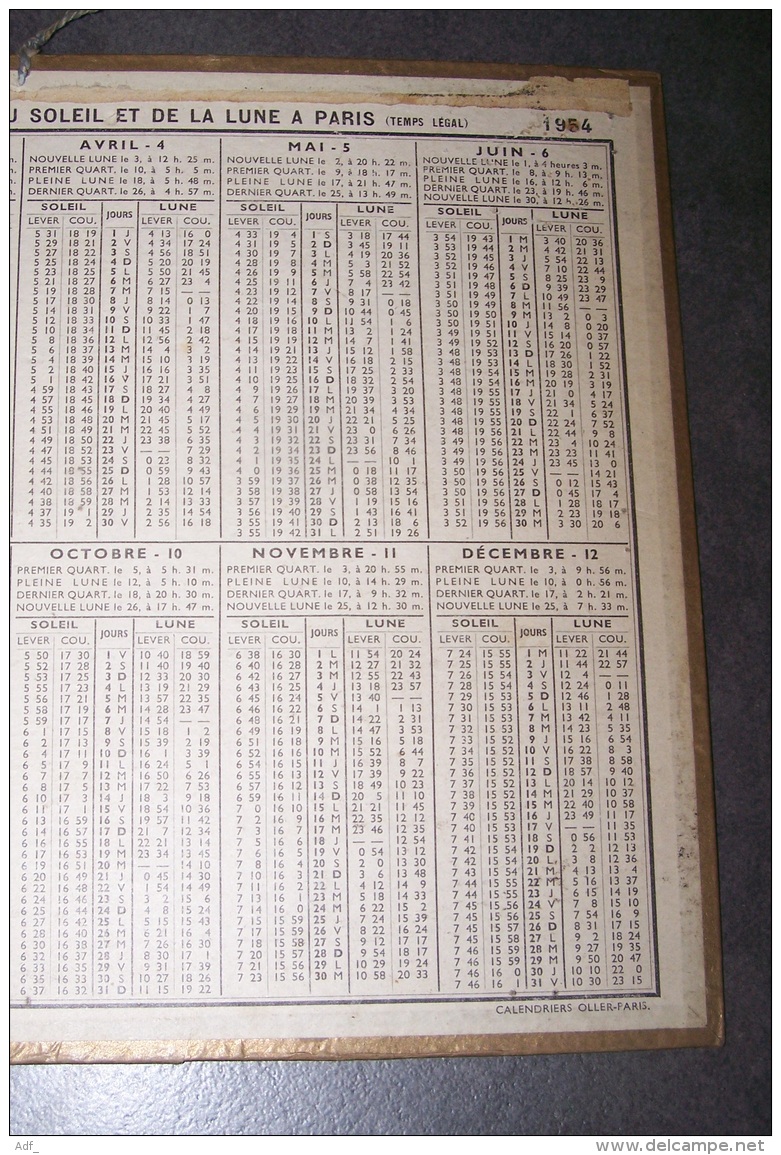 1954 ALMANACH CALENDRIER DES P.T.T, PTT, POSTE, OLLER