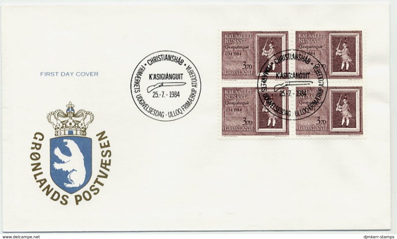 GREENLAND 1984 250th Anniversary Of Christianshab Block Of 4 On FDC.  Michel 152 - FDC