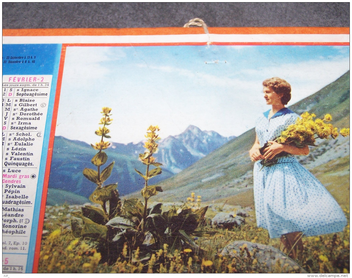 1958 ALMANACH CALENDRIER DES P.T.T, PTT, POSTE, OLLER, GENTIANES EN SAVOIE - Big : 1941-60