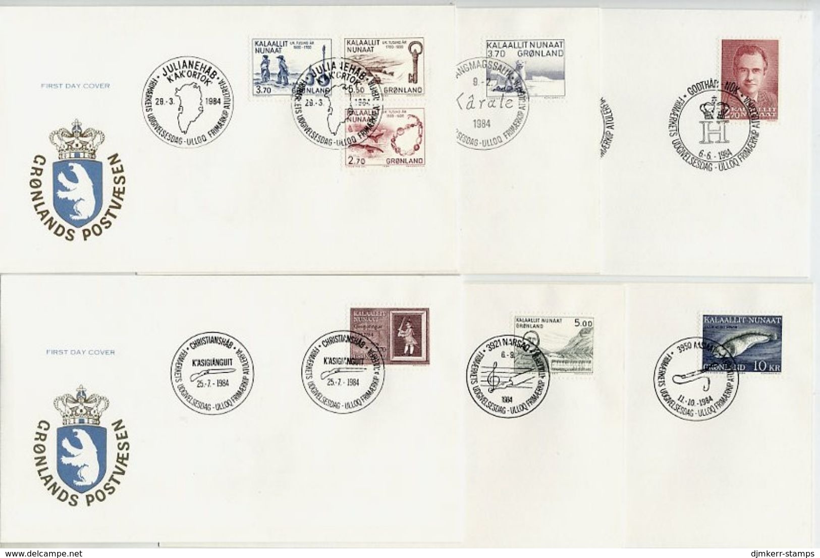 GREENLAND 1984 Complete Issues On FDC.  Michel 147-54 - FDC