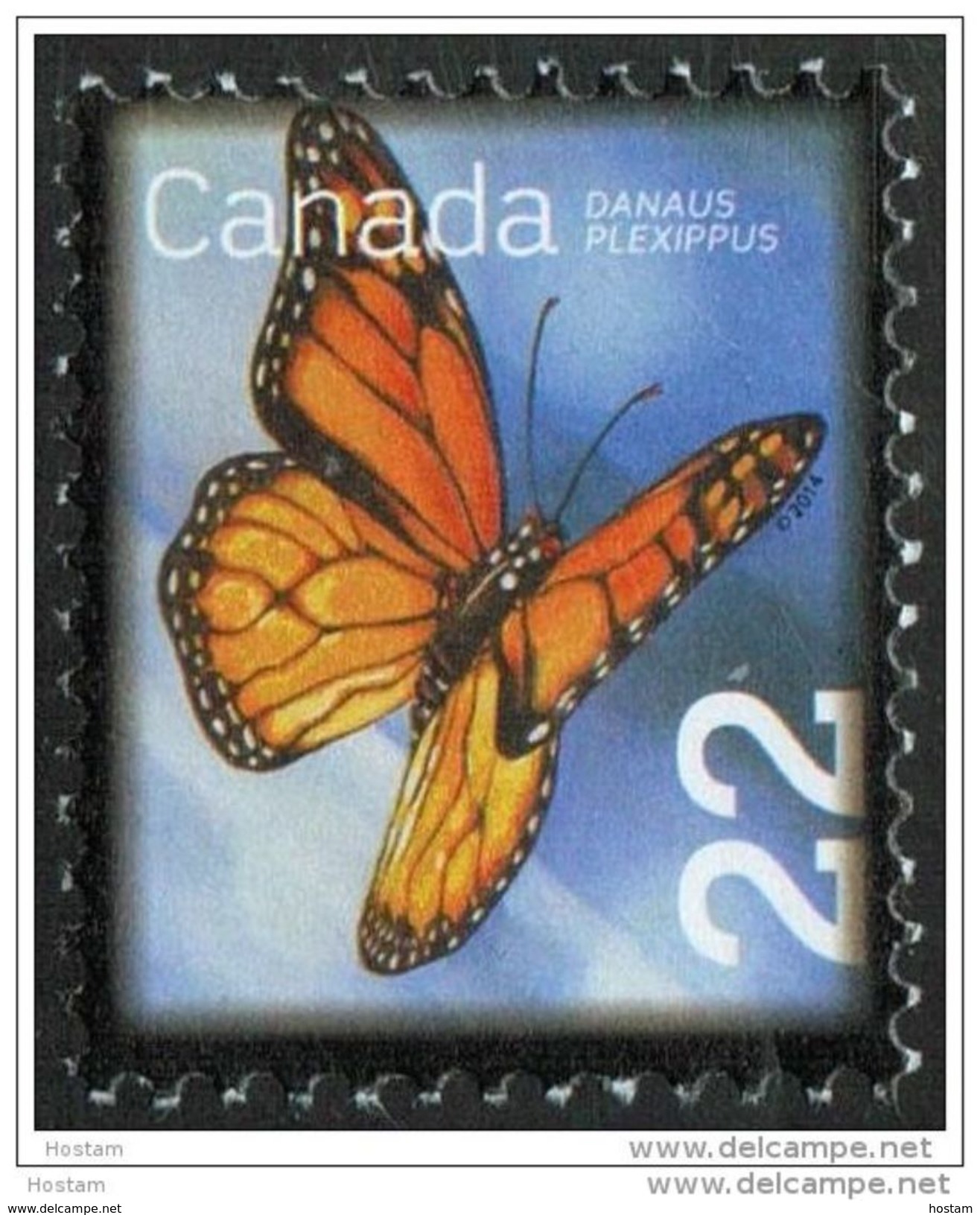 CANADA, 2014, # 2708,  GREAT MONARC,  0.22  PAPILLON MONARC.  SINGLE  MNH - Neufs