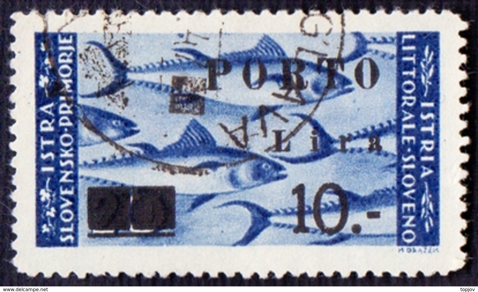 ISTRIA E LITORALE SLOVENO - SEGNATASSE PORTO  - Sasson. 17B  Cifre SOTTILI - Used - 1946 - RARE - Occ. Yougoslave: Istria