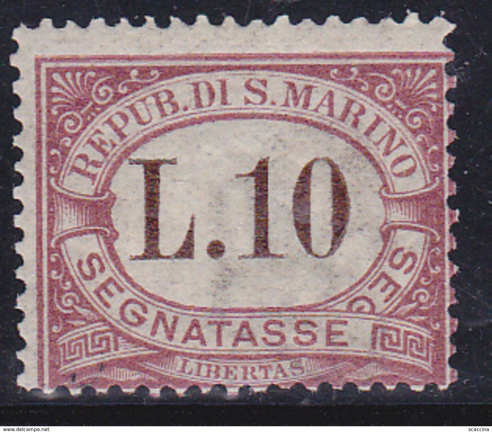 San Marino Segnatasse 1897 £ 10 G.i..MNH** . Sas.9 - Segnatasse