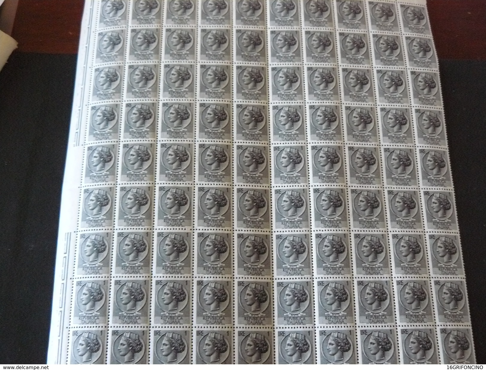 1955-60...DELLA SERIE "ITALIA TURRITA" FILIGRANA A STELLE...6 VALORI SU FOGLI  NUOVI INTEGRI DA 100 + UNO DEL 130 LIRE - Full Sheets