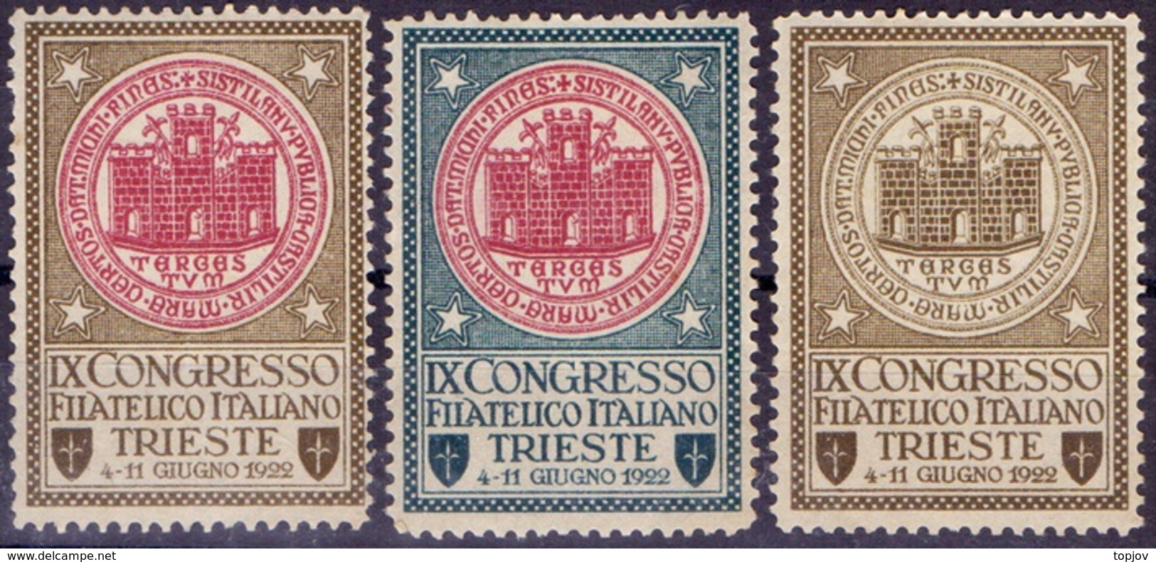 ITALIA - CONGRESSO FILATELICO ITALIANO  TRIESTE - *MLH - 1922 - Viñetas De Fantasía