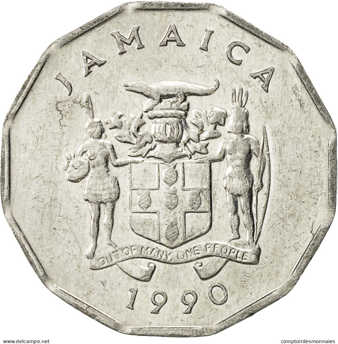 Monnaie, Jamaica, Elizabeth II, Cent, 1990, British Royal Mint, TTB+, Aluminium - Jamaique