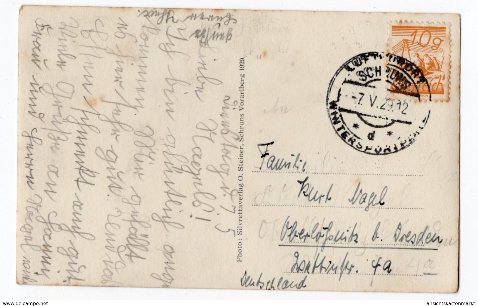 Schruns, Bahnhof, Österreich, Alte Foto Postkarte 1929 - Schruns