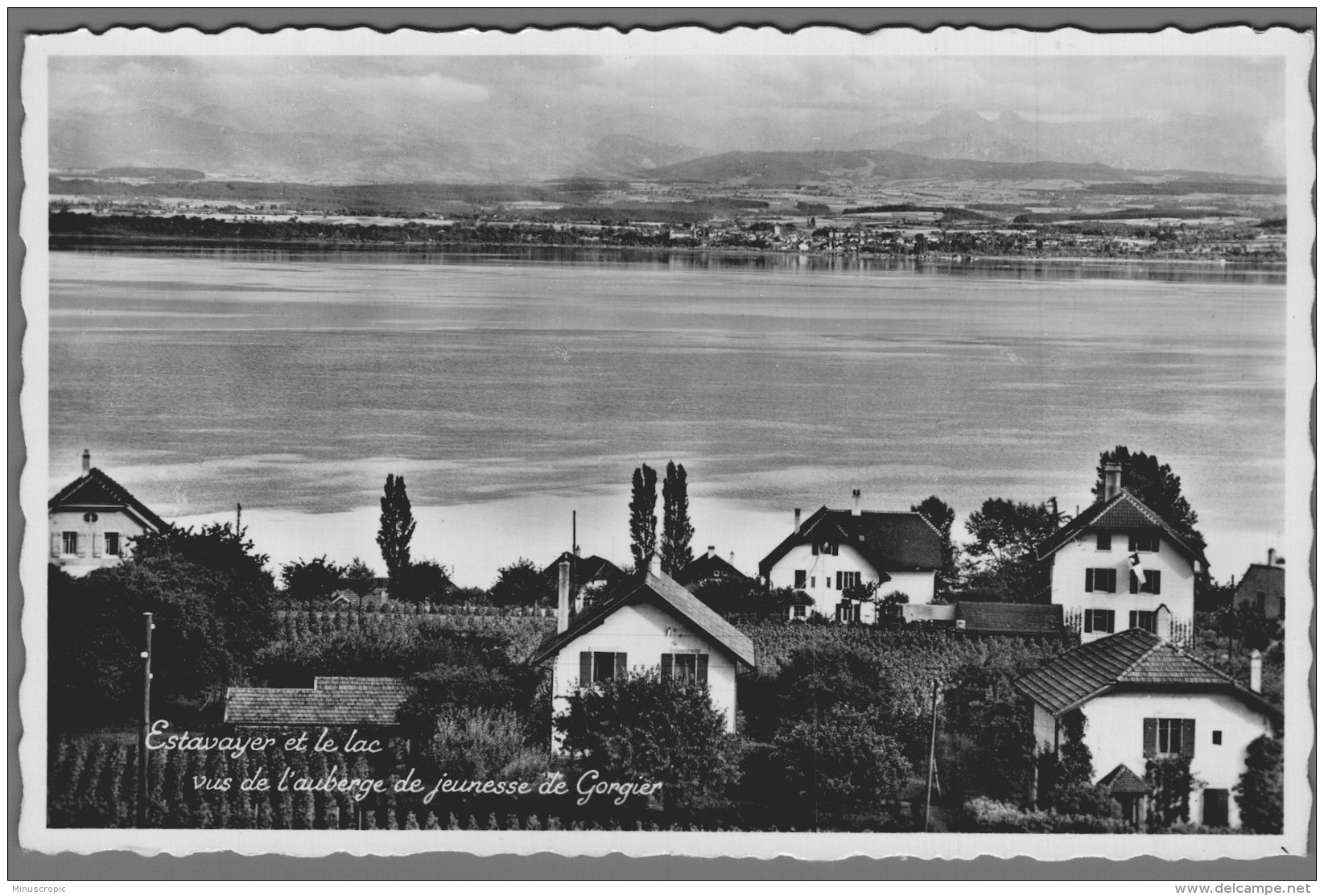 CPSM Suisse - Estavayer Et Le Lac Vus De L'auberge De Jeunesse De Gorgier - Gorgier