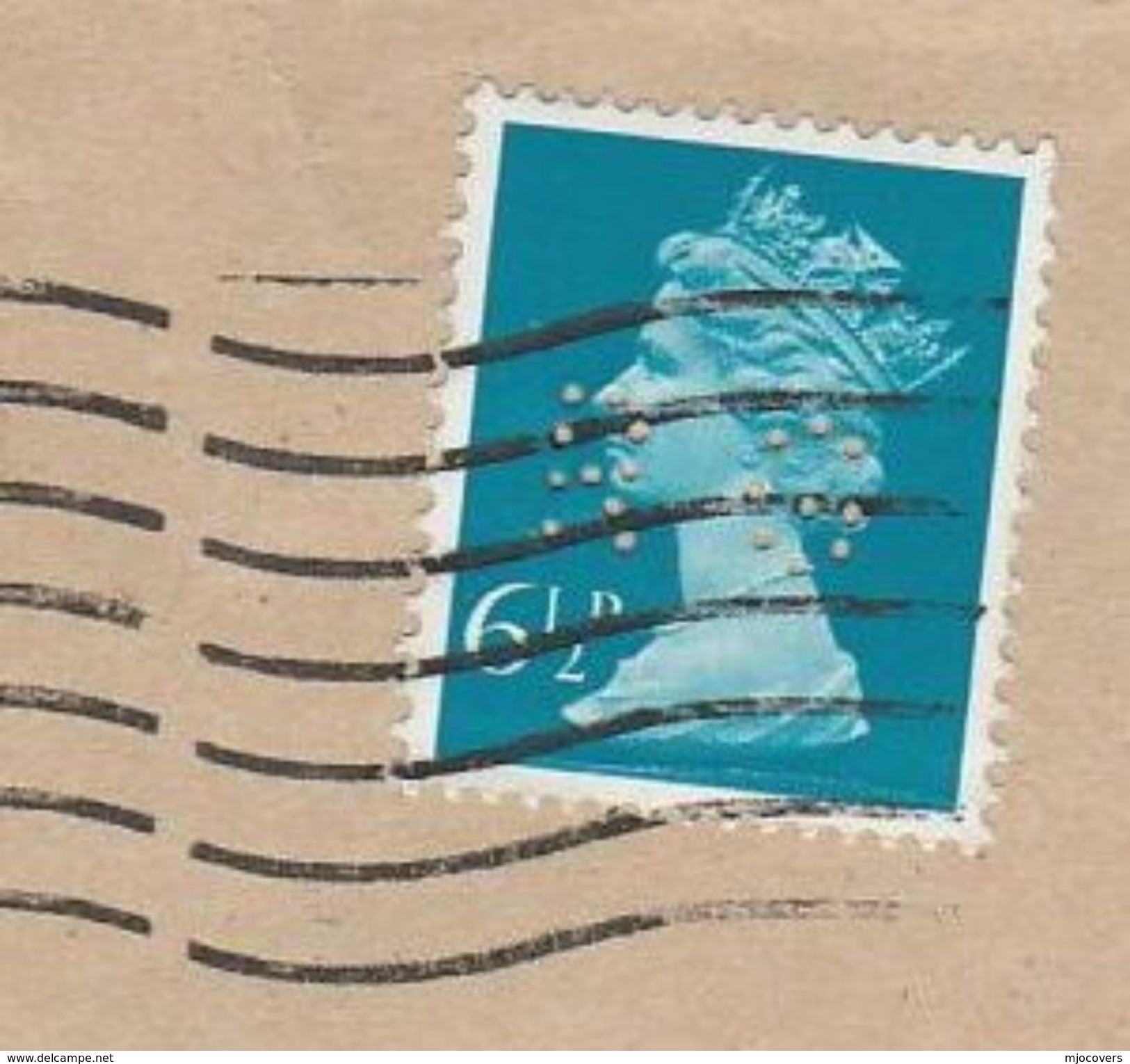 1975 Chesterfield PERFIN  'RO'  Stamps Royal Insurance Co Perfins COVER GB - Perforiert/Gezähnt