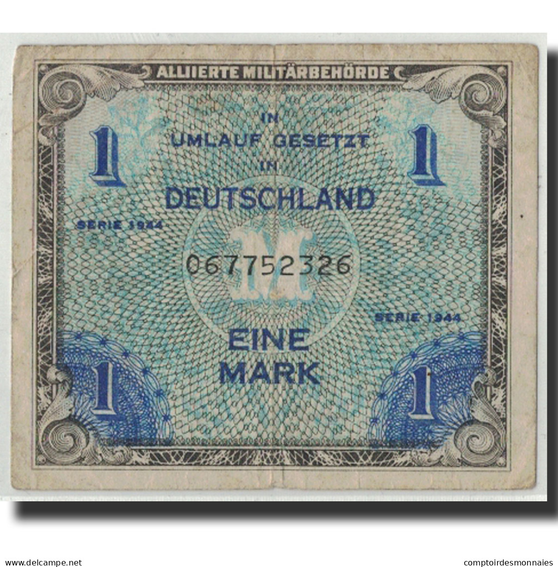 Billet, Allemagne, 1 Mark, 1944, KM:192a, TB - 1 Mark