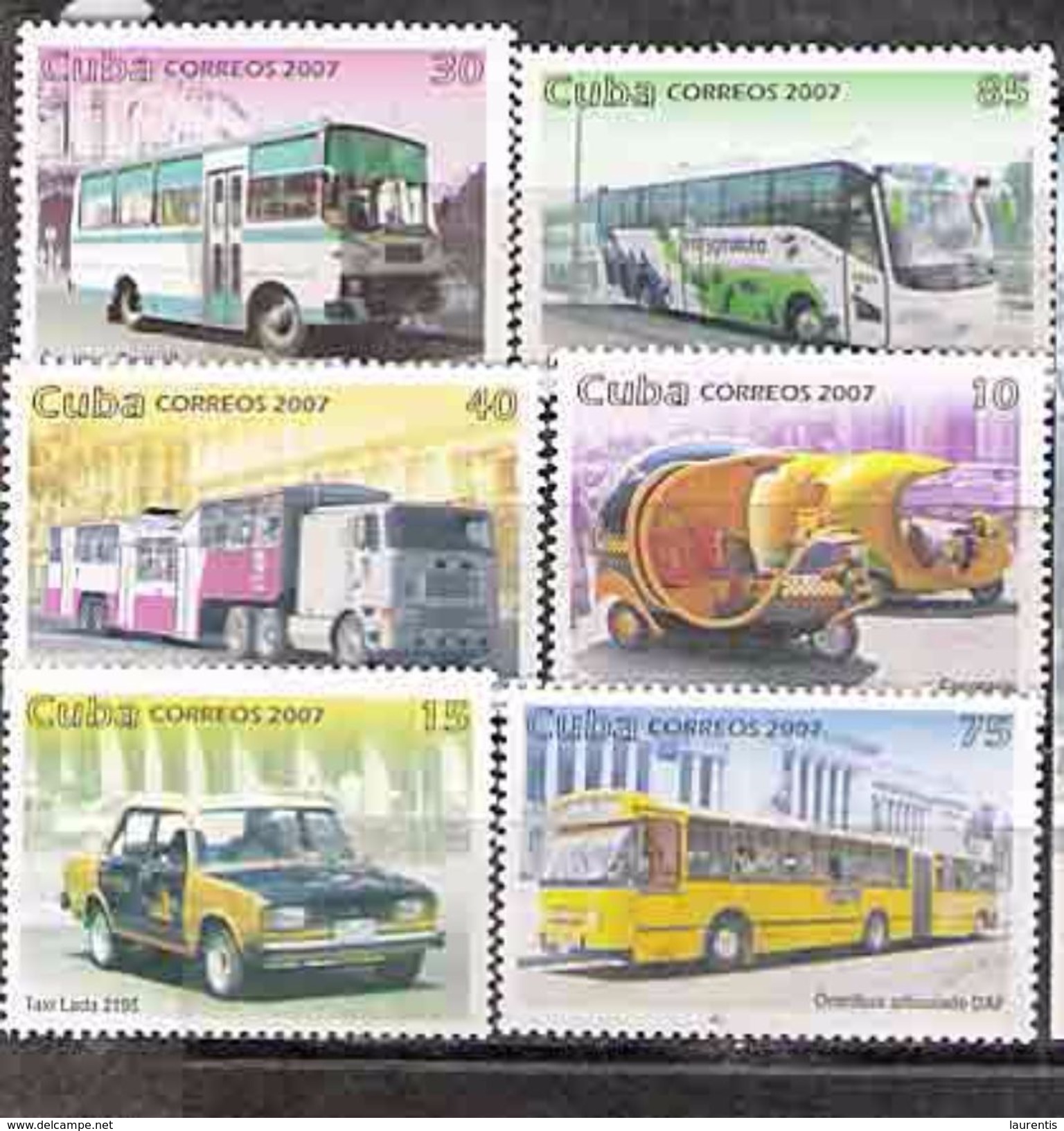 3174  Buses - Cars -  2007 - No Gum - 1,25 - Bus