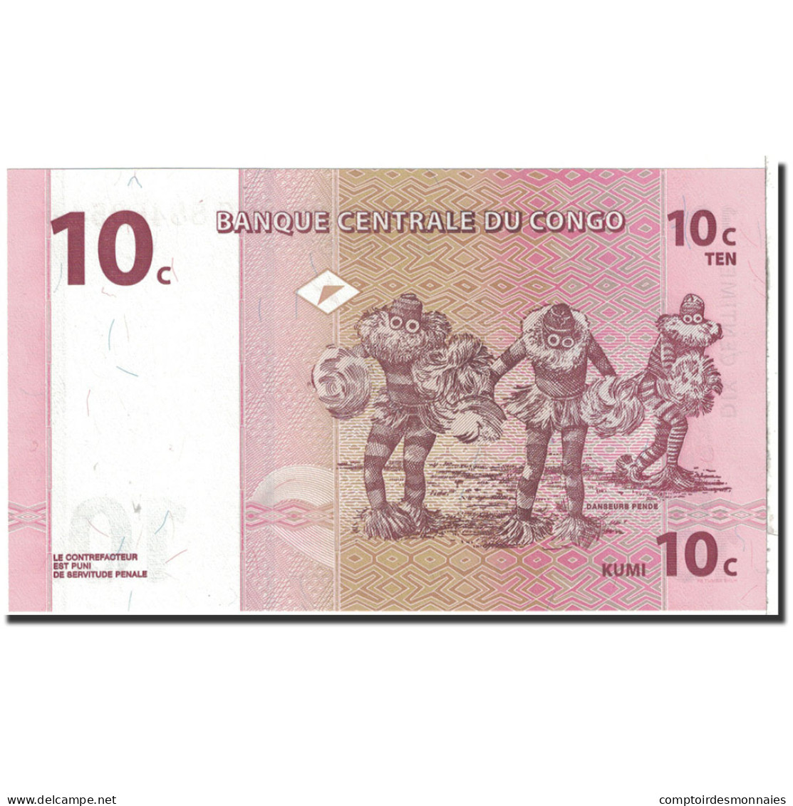 Billet, Congo Democratic Republic, 10 Centimes, 1997, 1997-11-01, KM:82a, NEUF - République Démocratique Du Congo & Zaïre