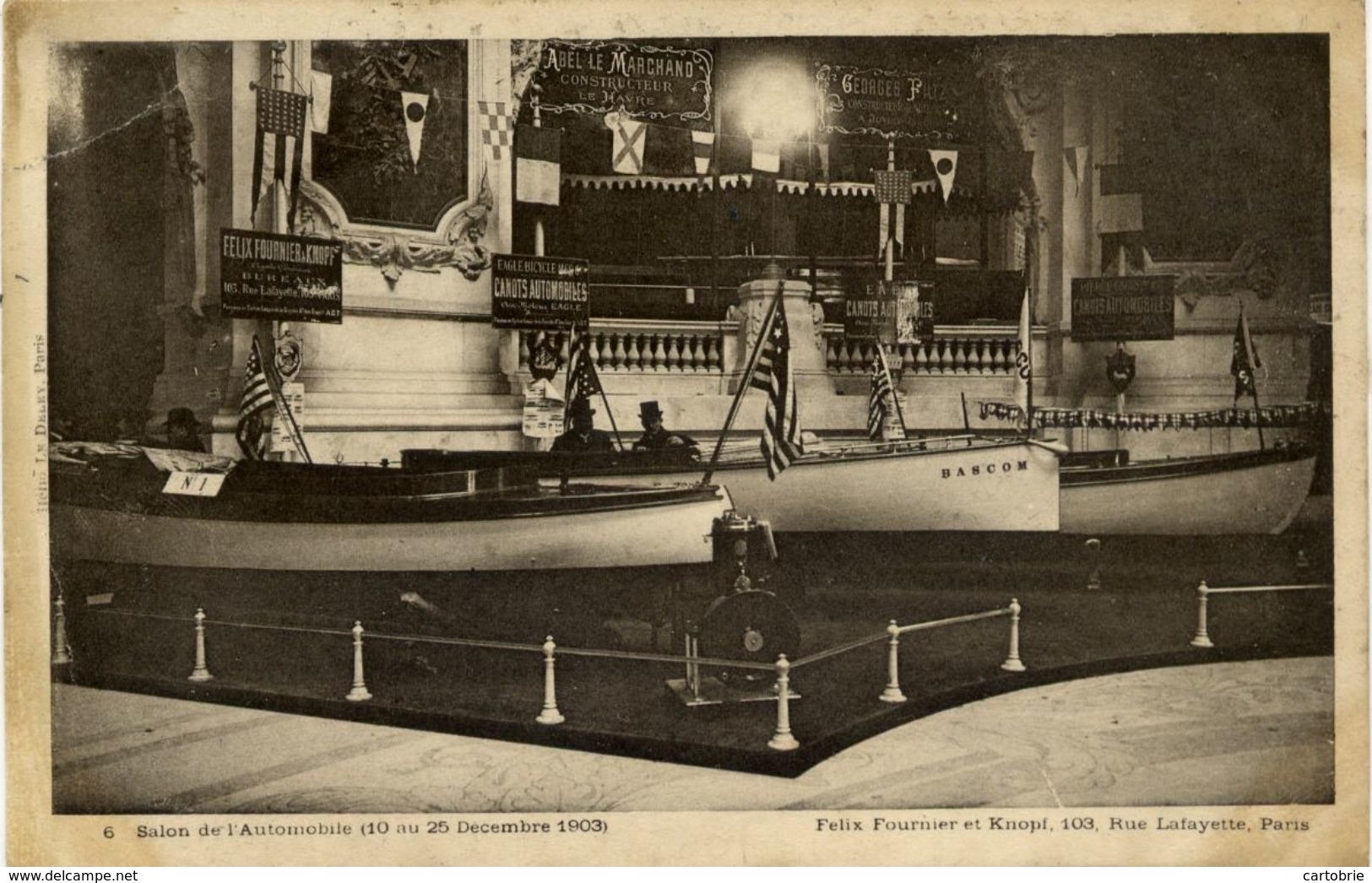 75 Paris - SALON DE L'AUTOMOBILE 1903 - Canots - Ets Félix FOURNIER Et KNOPF, 103 Rue Lafayette - Arrondissement: 10