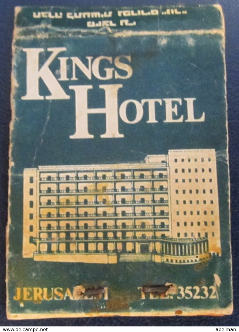 VINTAGE HOTEL MOTEL INN PENSION MOTOR HOUSE RESIDENCE KINGS MATCHBOX MATCH BOX ALLUMETTES JERUSALEM TEL AVIV ISRAEL - Zündholzschachteln