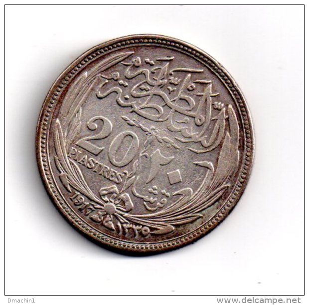 Argent - 20 Piastres De 1917- Voir état - Egypte