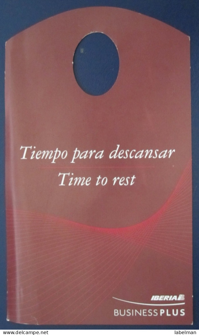 HOTEL MOTEL INN PENSION MOTOR HOUSE RESIDENCE BUSINESS CLEAN MY ROOM DONT DISTURB SIGN IBERIA AIRLINE PLANE SPAIN - Etiketten Van Hotels